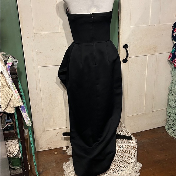 VTG Nili Martin Strapless Gown Sz 12 Black + Magenta Lining Made USA 90s Mobwife - Picture 11 of 16